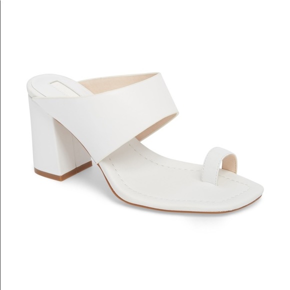 white toe loop sandals